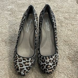 Kenneth Cole New York Leopard Print 4 inch pony hair heels